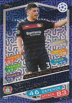 Kevin Volland Bayer 04 Leverkusen 2016/17 Topps Match Attax CL Man of the Match #MM11